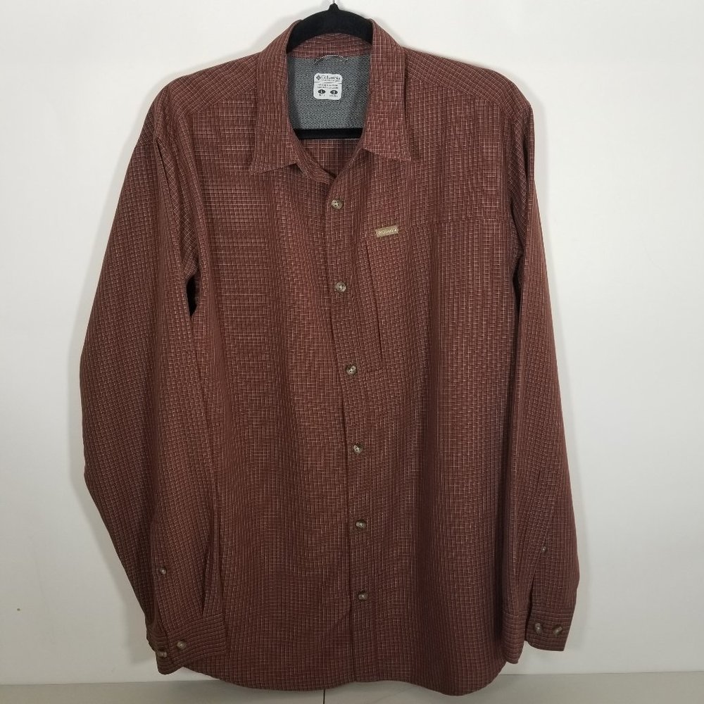 Columbia Long Sleeve Shirt Button Front Zip Pocket
